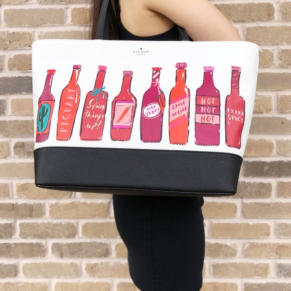 Kate Spade Large Tote hot sauce coated canvas - Picture 4 of 5